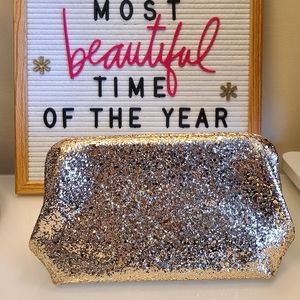 JCrew Gold Glitter Clutch